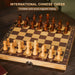 29x29cm Foldable 3‑in‑1 Wooden Chess, Checkers & Backgammon Board