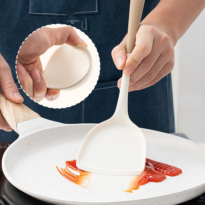 4-piece Silicone Kitchen Utensil Set — Pot Shovel, Slotted Spoon, Soup Spoon & Ladle