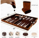 Travel-Size Leather Backgammon Set — High-Quality Wholesale, Light Brown