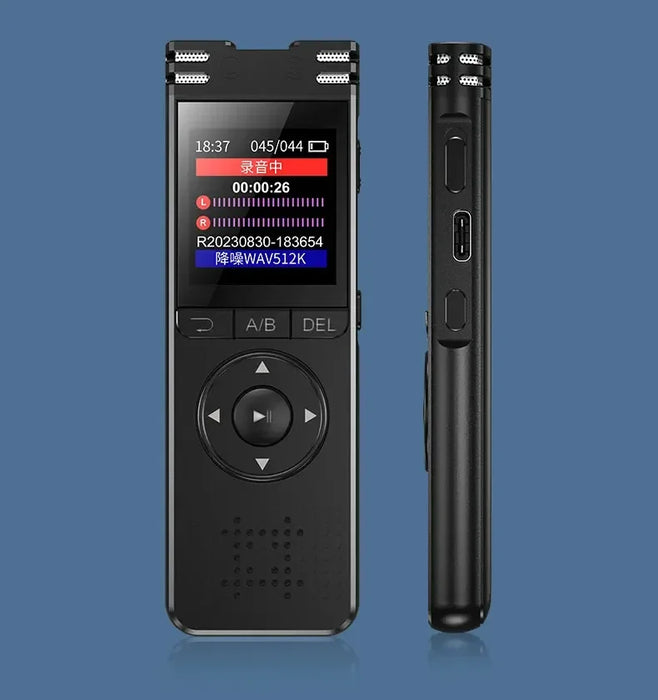 Pen Voice Recorder — 1.44in Colour Screen, Dual Mic, 500mAh, Up to 128GB
