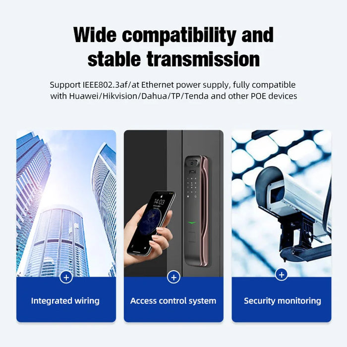 PoE Splitter 48V to 12V DC 1.2A for IP CCTV Cameras – 100 metres