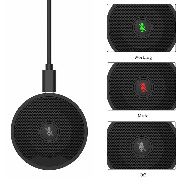 UM10 USB Omnidirectional Conference Microphone — 360° Condenser for PC & Mobile