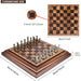 High‑end desktop 36cm (14in) wooden chess set with detachable metal pieces — king 6.3cm, gift box