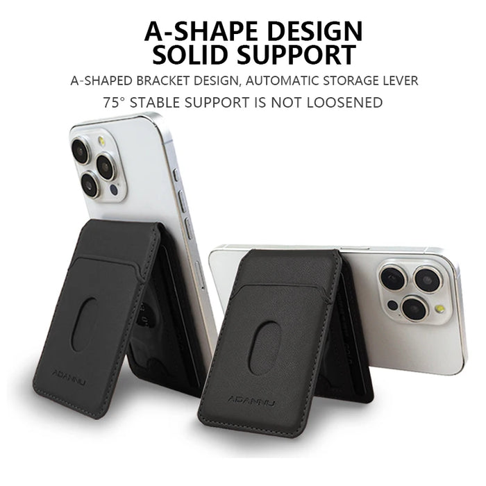 Leather MagSafe Magnetic Card Holder Wallet for iPhone 12–16 (Pro/Max/Plus)