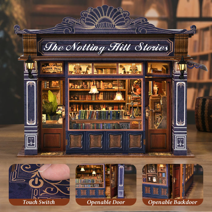 Notting Hill Book Nook 3D Wooden Puzzle DIY Bookstore Bookend Dollhouse Model