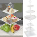 3-Tier White Cupcake & Cake Stand – Plastic Dessert Display Tower
