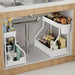 2-Tier Pull-Out Drawer Organiser — Foldable Plastic Storage for Kitchen & Bathroom