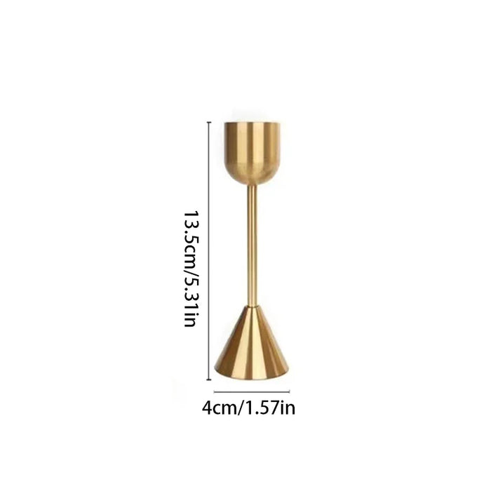Gold Metal Candle Holder — Aluminium Candlestick for Tables & Events