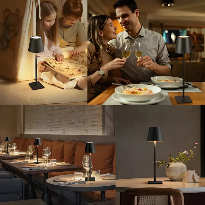 LED Uppladdningsbar Skrivbordslampa - Touch Switch Bordslampor, 3 Färglägen, Dimmbar Funktion - Idealisk för Sovrum, Vardagsrum, Bar & Middagsdekorationbelysning