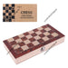 Foldable 3-in-1 Wooden Chess Set — Chess, Checkers & Backgammon, 29×29cm Travel Board