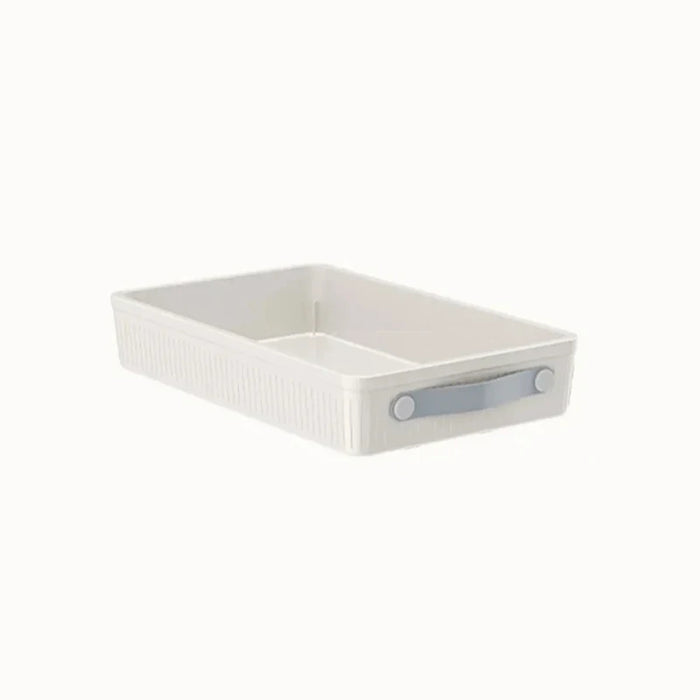 Pull-Out Cabinet Organiser Tray with Handle — Plastic, Reusable (White, M/L)