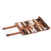 Portable Foldable Backgammon Travel Set — PU Leather Roll-Up Board with Pieces & Dice