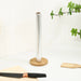 Bamboo Paper Towel Holder — Vertical Wooden Roll & Cling Film Organiser