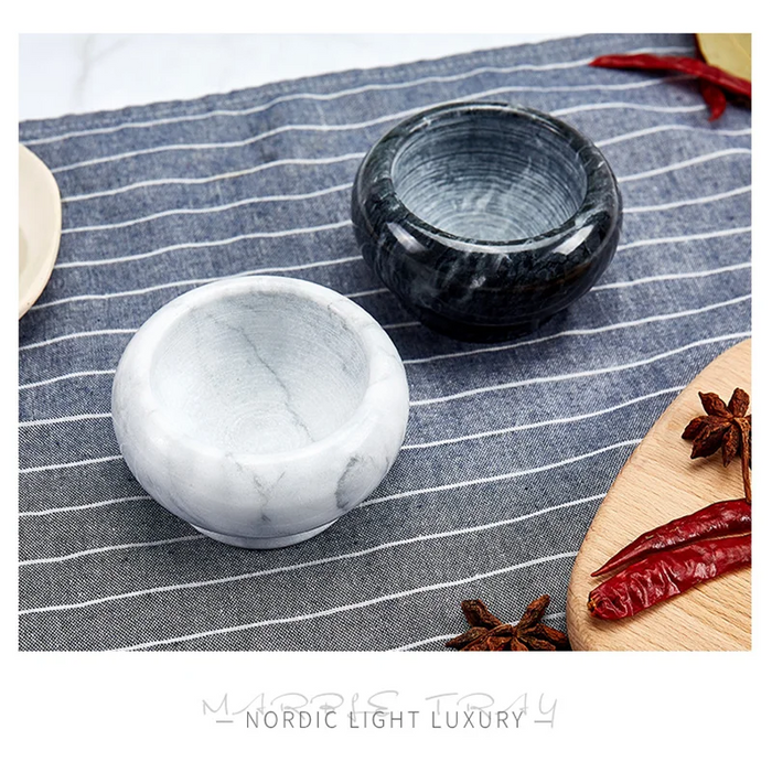 Marble Mortar & Pestle — White Marble Herb and Spice Grinder