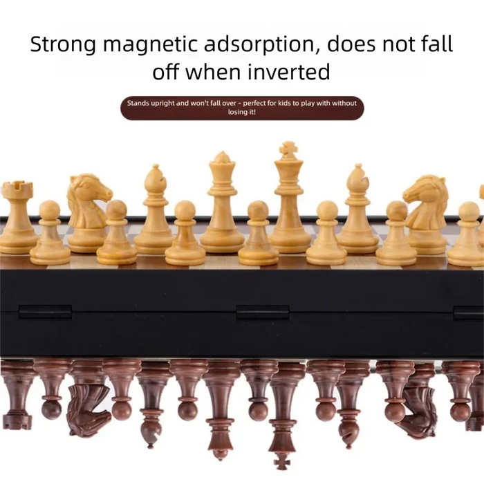 24cm Foldable Magnetic Chess, Checkers & Backgammon Board (QLYX02)