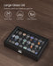 Lockable Watch Box – 24 Slots with Glass Lid, Velvet-Lined Storage Case