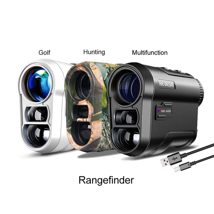 REVASRI Laser Rangefinder — 6x Magnification, Flag‑Lock & Slope, USB‑C Rechargeable (600m / 1000m models)