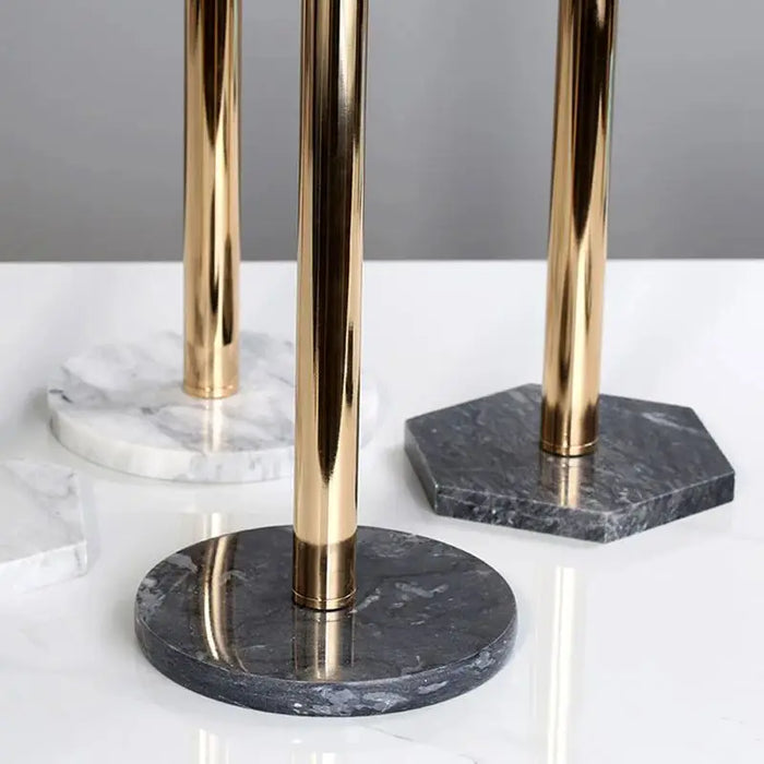Marble Desktop Tissue Rack – Metal Paper Holder & Storage Shelf