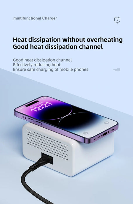 8-Port Wireless Fast Charging Station — 15W Wireless, 65W Total, PD & QC