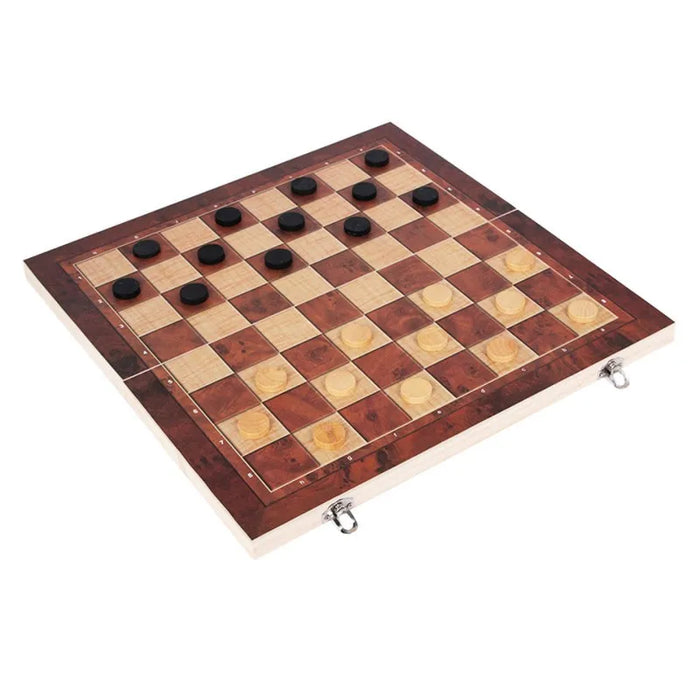 3-in-1 Travel Games Set — Chess, Backgammon & Checkers (Five Sizes)