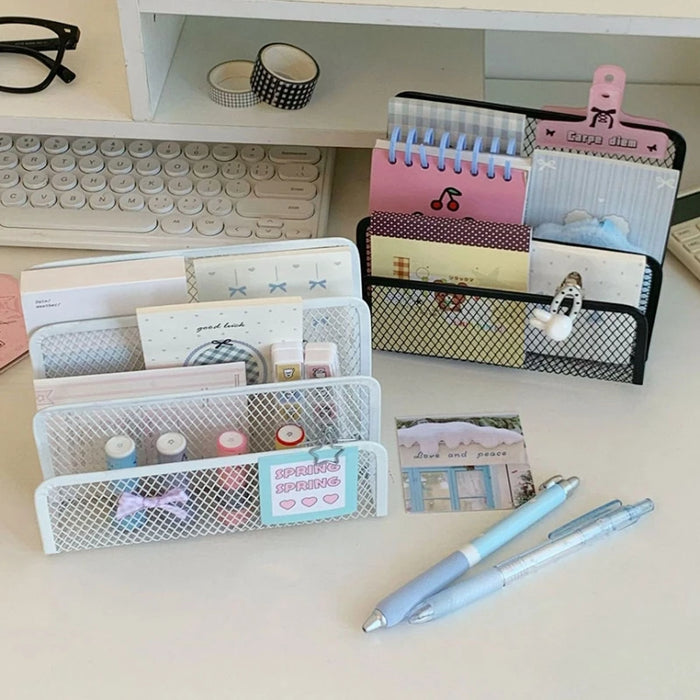 4-Tier Iron Mesh Desk Organiser – Letter Holder for Documents & Stationery