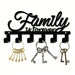 Black Iron 'Family' Wall Key Holder — Wall-Mounted Hook & Hat Rack