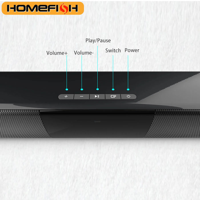 BS-28B 20W Bluetooth Soundbar for TV & PC — RCA/USB/TF/AUX with Remote