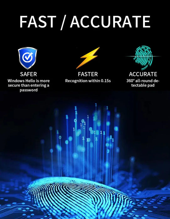 Mini USB Fingerprint Reader — Windows Hello biometric security key