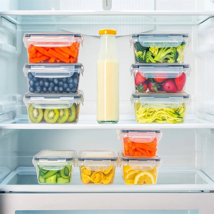 Kitchen Food Container Set — 10× 840ml BPA-Free Plastic, Microwave & Dishwasher Safe, with 10 Stickers & Marker