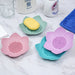 Silicone Lotus Soap Dish with Drain — Single Bathroom Soap Holder
