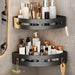 No‑Drill Adhesive Bathroom Shelf – 1 or 2‑Pack, Black Tripod Design