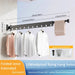Foldaway Wall-mounted Clothes Dryer — White Aluminium Alloy, Retractable
