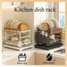 Stainless Steel 2-Tier Dish Rack — Fast-Drying & Stain-Free, Heavy-Duty Carbon Steel Frame