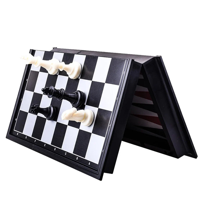 3-in-1 Magnetic Travel Board — Chess, Checkers & Backgammon (25/32/36 cm)