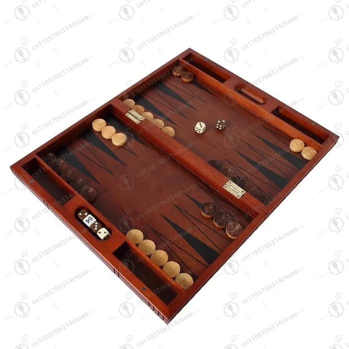 Foldable Wooden Backgammon Set — Portable Classic for Family & Travel (Random Style)