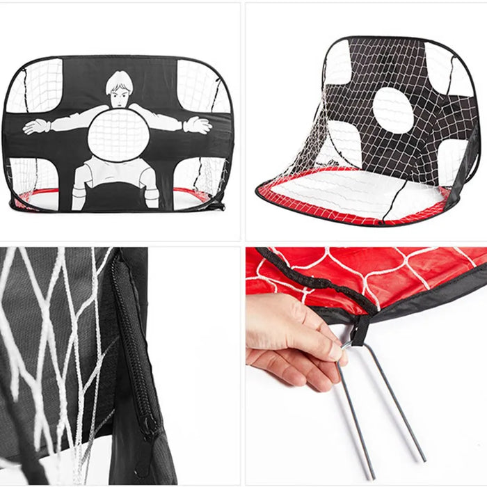 Foldable Pop-up Football Goal, 110×80×80cm – Portable Training Net for Kids & Adults