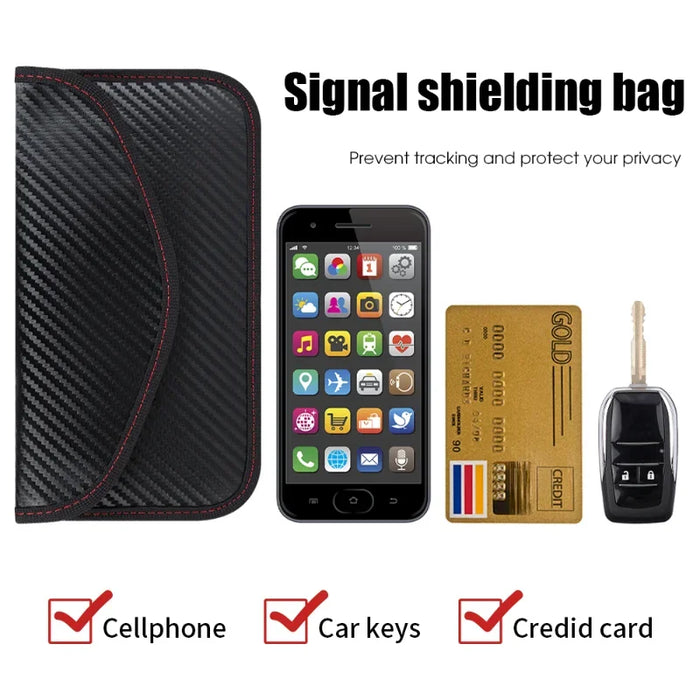 Signal-Blocking Faraday Key Pouch – Car Key & Phone Protector