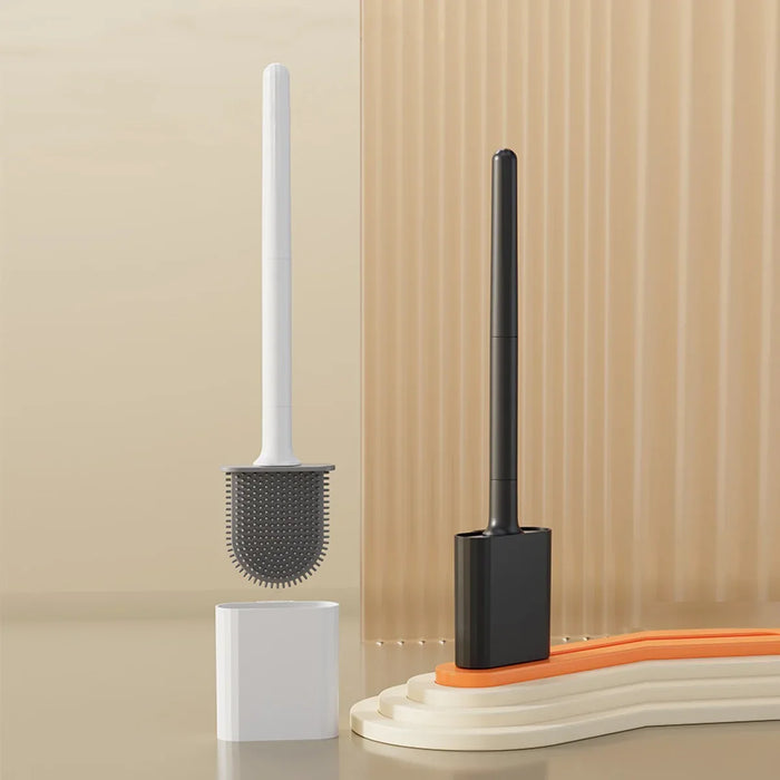 Mini Silicone Toilet Brush Set — Wall‑Mounted or Free‑Standing, Soft Silicone Brush