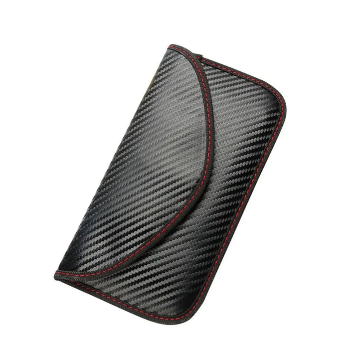 Universal Car Key Signal Blocking Pouch — RFID Faraday Case, Carbon Fiber, 20 × 10 cm