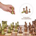 30cm (11.8in) Antique Bronze Foldable Chess Set with Alloy Weighted Pieces