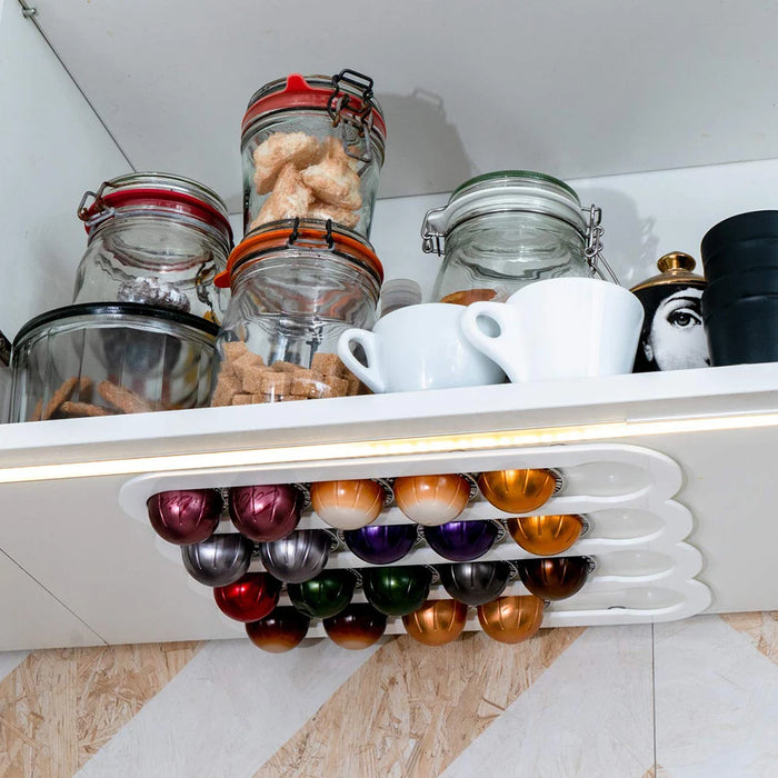 Acrylic Vertuoline Capsule Holder – Wall or Under-Cupboard Pod Rack (Black or White)