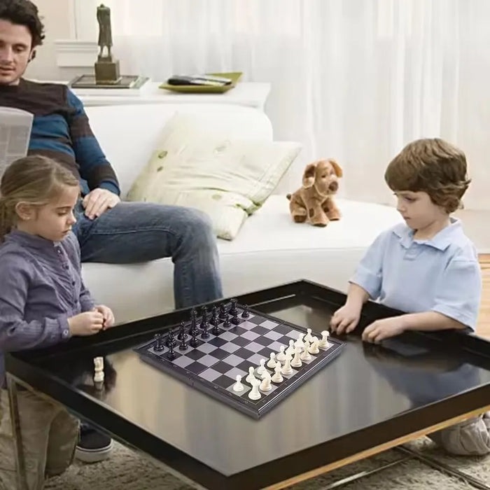3-in-1 Magnetic Travel Board — Chess, Checkers & Backgammon (25/32/36 cm)