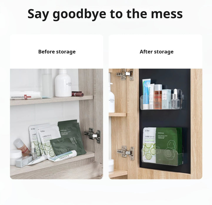 Slim Wall-Mounted Clear Storage Box — Cabinet & Medicine-Cabinet Organiser