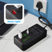 Portable Power Strip with USB‑A & USB‑C — 1.2m Cable, EU/UK/US Plug