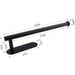 Adhesive Paper Towel & Toilet Roll Holder — ABS Plastic, 33cm, Black (Pack of 2)