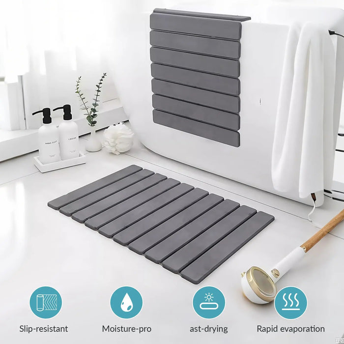 Foldable Diatomaceous Earth Bath Mat — Quick-Dry Non-Slip, 400 x 600mm (23.6 x 15.5in)