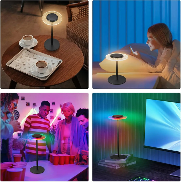 RGB-färgändrande trådlös bordslampa - Touch-kontroll, DIY-dimbar skrivbordslampa - Perfekt för middag, uteplats, sovrumsmiljöer