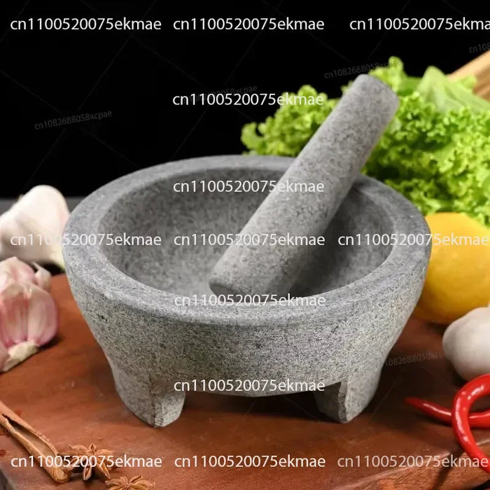 Natural Granite Mortar and Pestle for Spices, Pastes and Guacamole