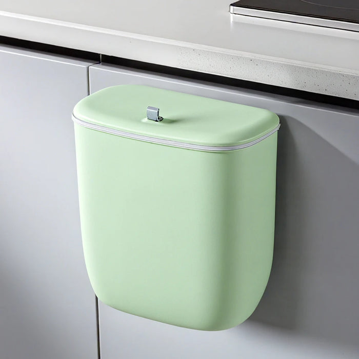 12L Hanging Kitchen & Bathroom Bin with Lid — Door or Wall Mount