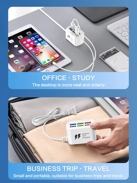 6-in-1 Fast USB Charging Station with 1m Cord (30W)